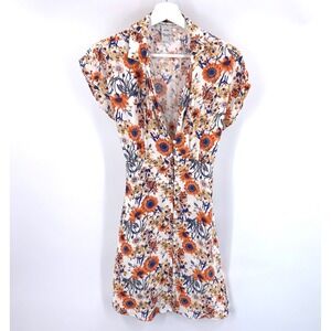 American Rag Floral Mini Dress Size‎ L Button Front Cottagecore Romantic